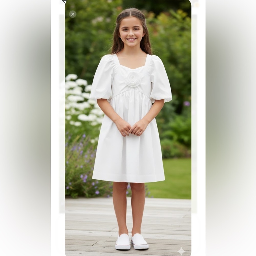 Zara Elegant White Kids Dress